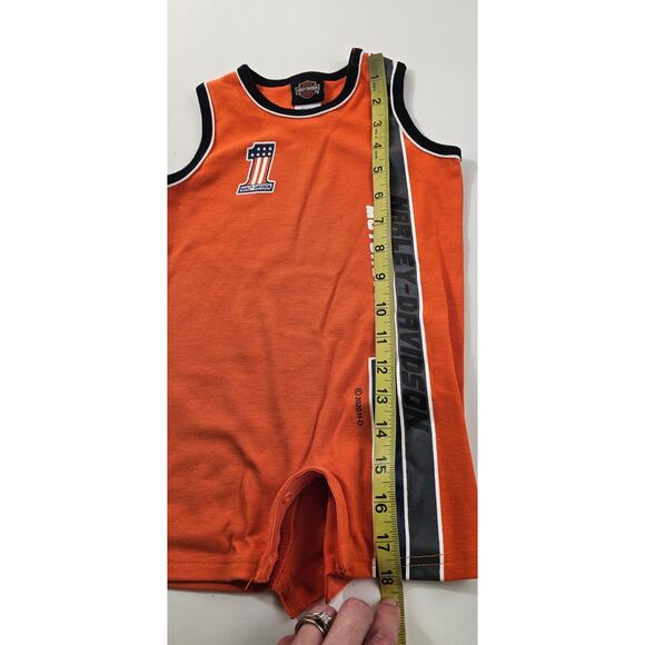 Harley Davidson sleeveless one piece outfit TODDLER 18M motorcycle snap EUC - Picture 7 of 7